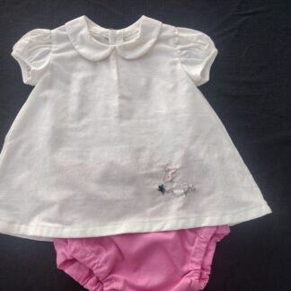 Baby Girl Hand Embroidered Diaper Shirt and Cover