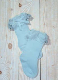 White Lace Trim Bow Socks