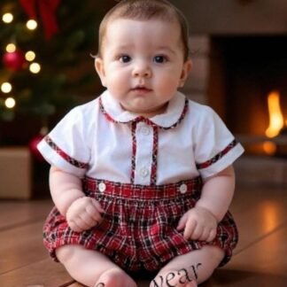 Plaid Button-On Bloomer Set