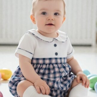 Navy & Red Plaid Bubble Suit